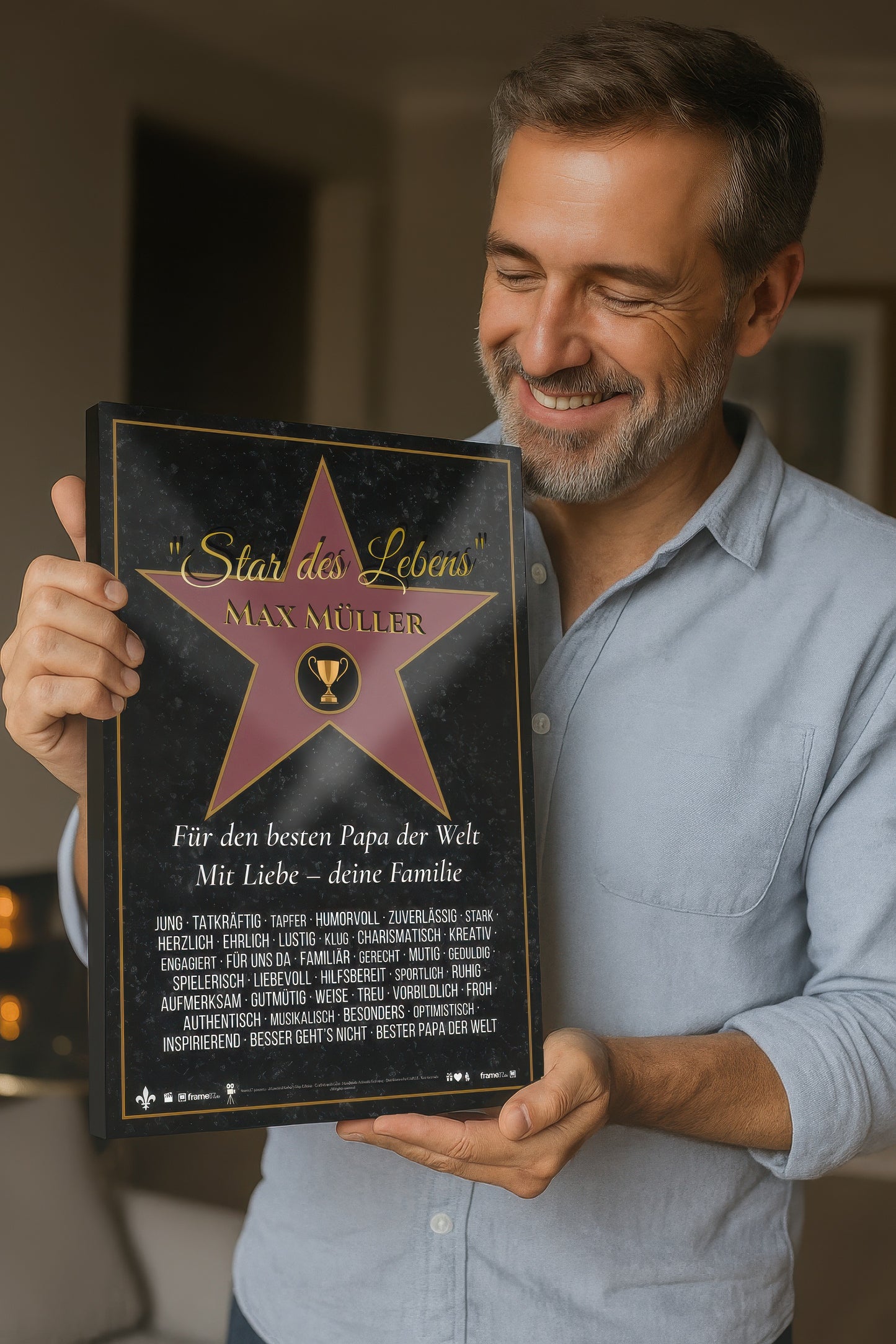 Star des Lebens – Personalisiertes Vatertagsgeschenk mit Name & Widmung