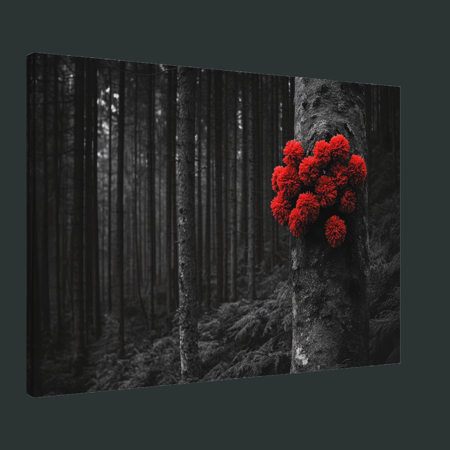 Scarlet Blooms in the Forest
