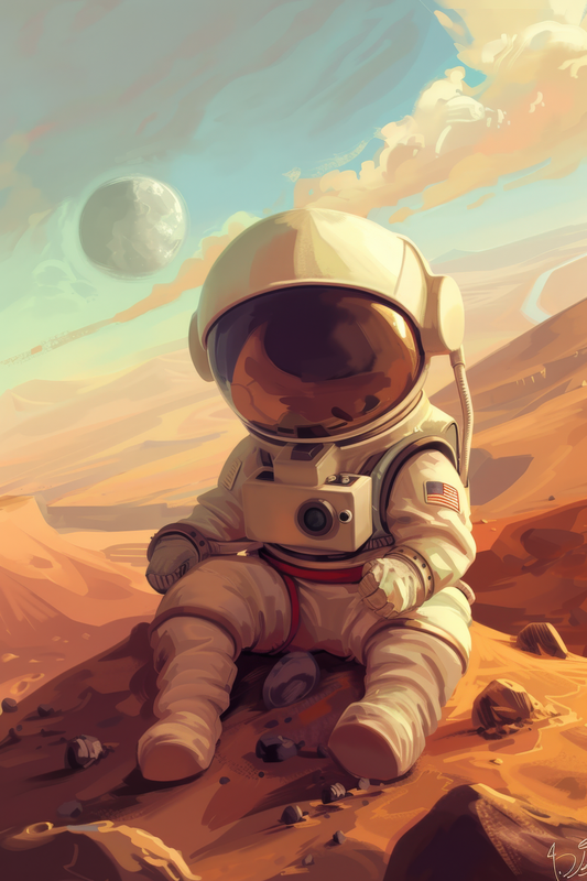 Lone Astronaut on Mars