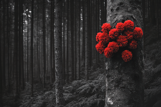 Scarlet Blooms in the Forest