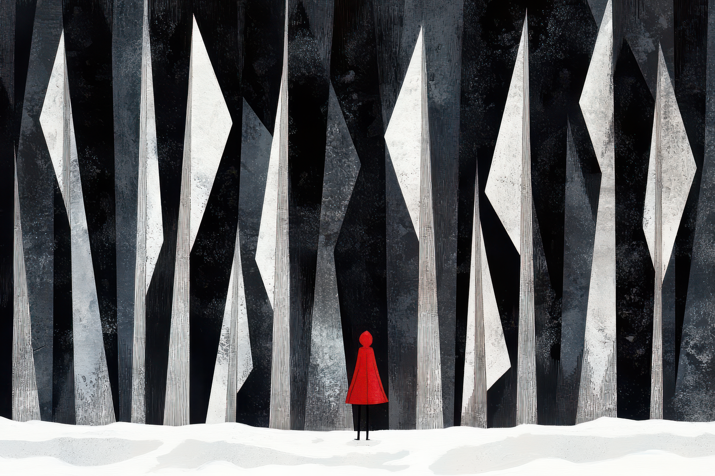 Red Riding Hood in the Snowy Woods