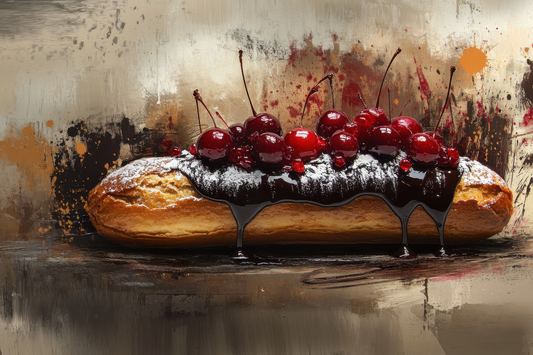 Decadent Éclair with Cherries